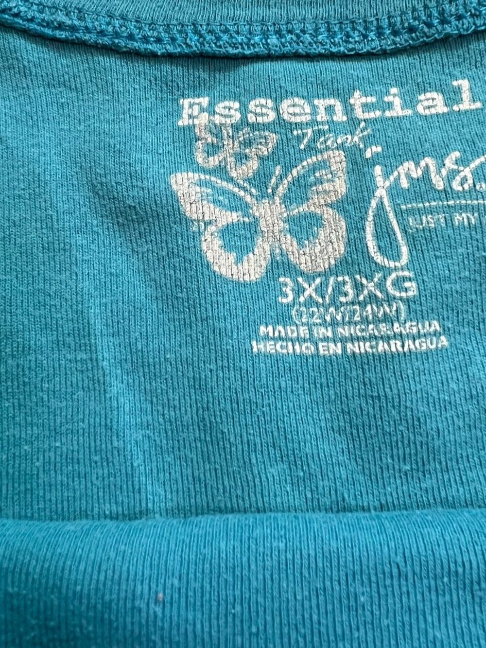 Just My Size Essential Tank Top Teal W 3X